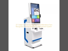 ترمینال تشخیص چهره کیوسک پرداخت خودسرویس صفحه نمایش 32 اینچی با سیستم اندازه گیری دما
