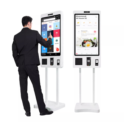 کیوسک سفارش پرداخت 21.5 اینچی POS Self Checkout Machine Self Service Payment Kiosk for KFC