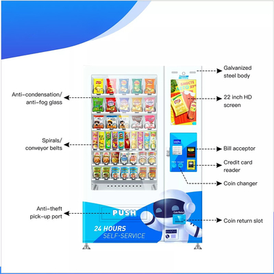 ماشین آلات فروش برای قهوه چای شیر سفارشی کیوسک ویژه 19 اینچی نصب شده در ساختمان های اداره یا اداری
